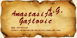 Anastasija Gajlović vizit kartica